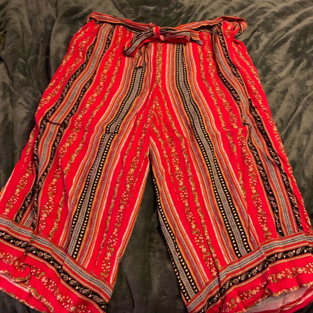 Loft Plus wide leg tie waist pants